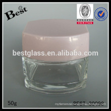 50g cosmetic jar with lid,glass cream jar for sale,50ml cosmetic packaging jar